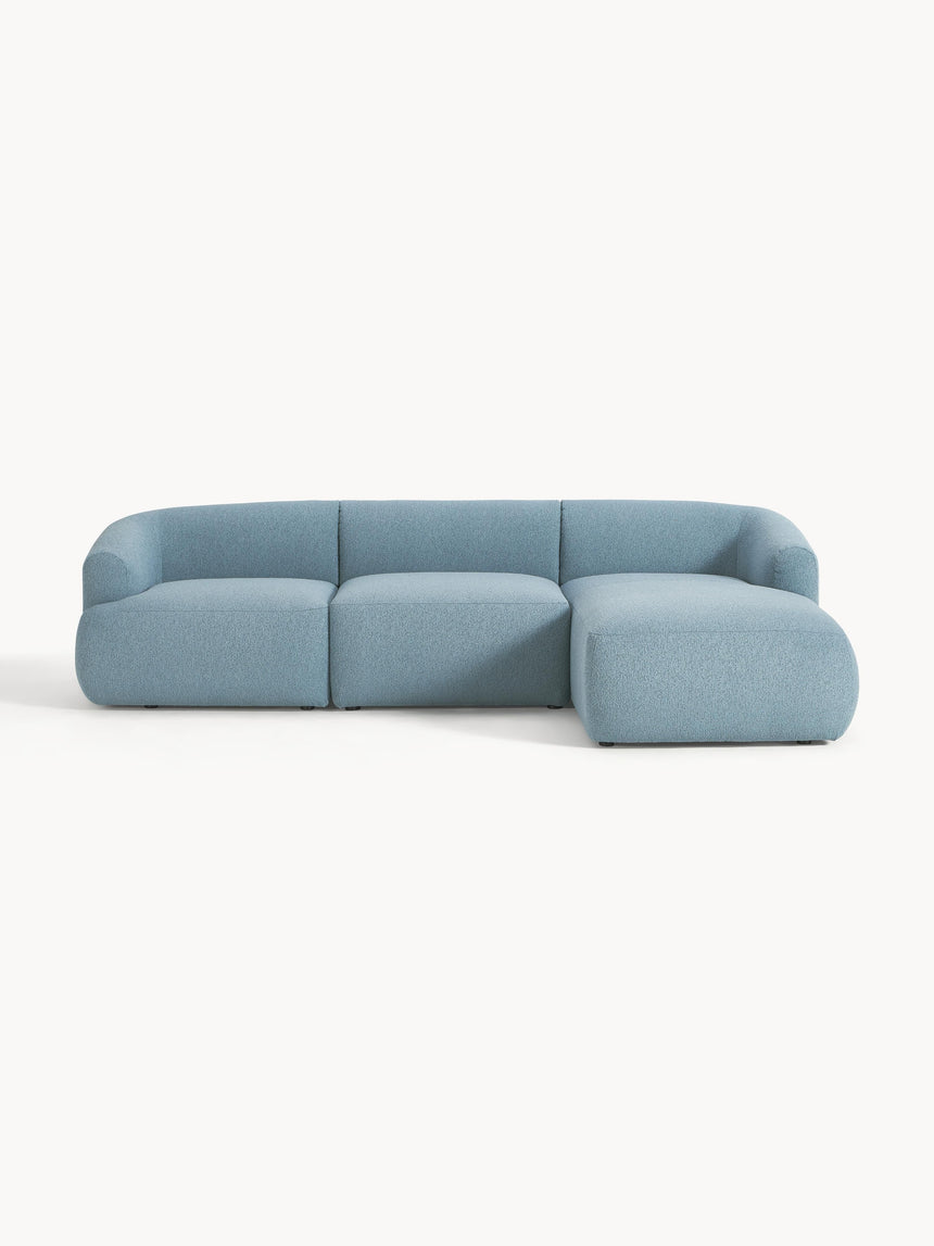 Modern Köşe Koltuk Mavi Bukle