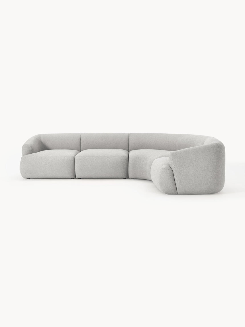 Modern Plus Köşe Koltuk Açık Gri Bukle
