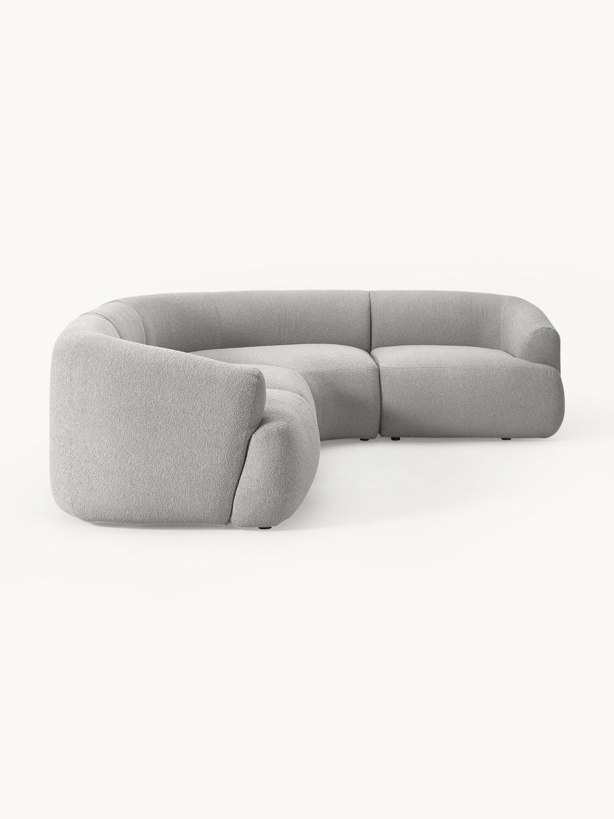 Modern Plus Köşe Koltuk Açık Gri Bukle