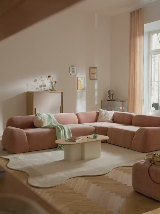 Prag Tekli Koltuk Açık Pembe Dokuma Kadife
